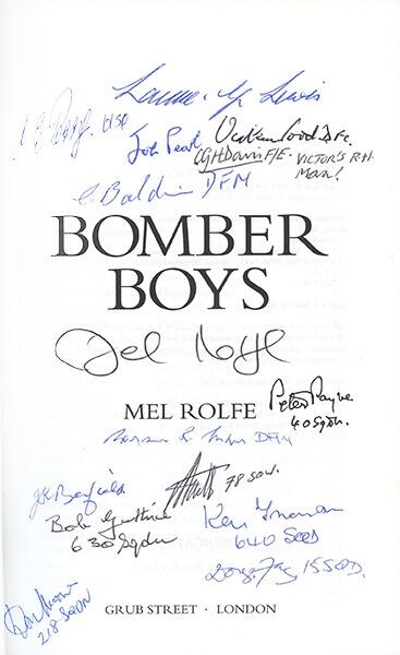 Bomber Boys by Mel Rolfe - multi signed aviation book