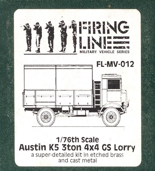 Austin K5 3 ton 4x4 GS Lorry. Firing Line metal kit 1:76 - Preowned.