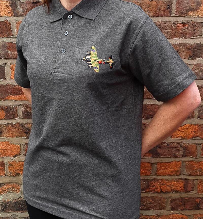 Avro Lancaster Polo Shirt - Charcoal