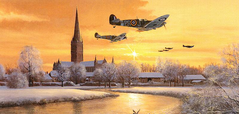 From Dawn to Dusk - RAF Spitfires - Christmas Card M138