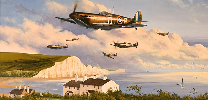 Last Patrol of the Day by Stephen Brown - Spitfire Greetings Card M213