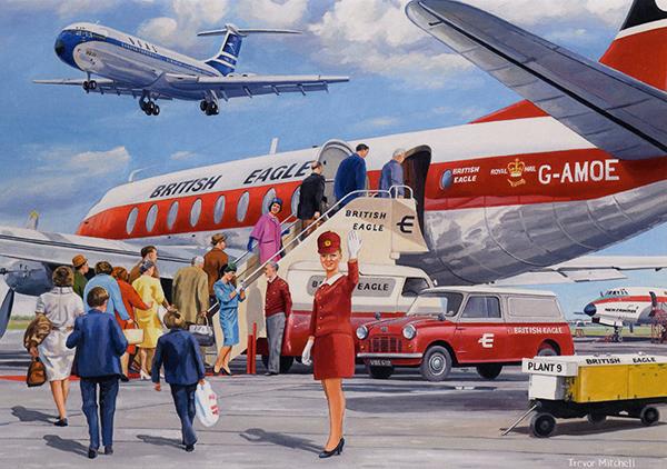 The Air Hostess by Trevor Mitchell - Greetings Card C052