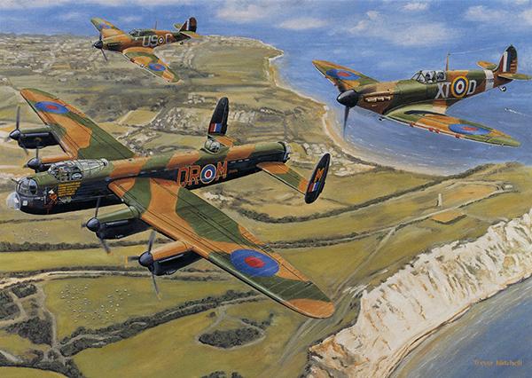 Battle of Britain Memorial Flight by Trevor Mitchell - Card M069