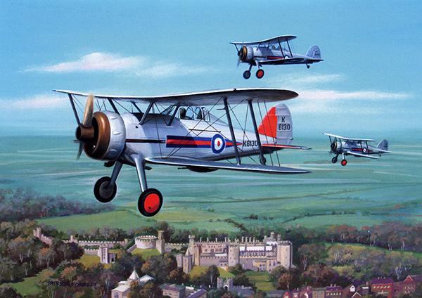 Gladiators over Arundel Castle by Pat Forrest - Greetings Card M422