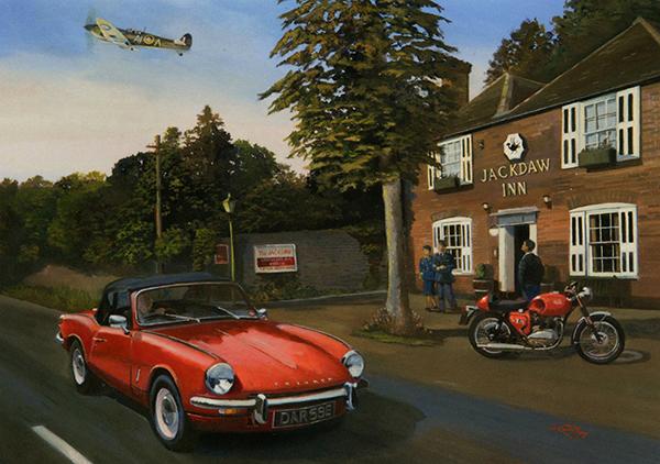 The Three Spitfires by Lee Lacey - Classic Car Greetings Card L061