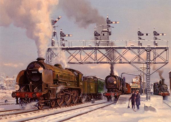 Christmas Knight at Basingstoke - Railways Christmas Card R021