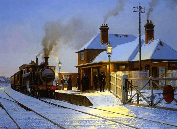 Winter Blues - Railways Christmas Card R040