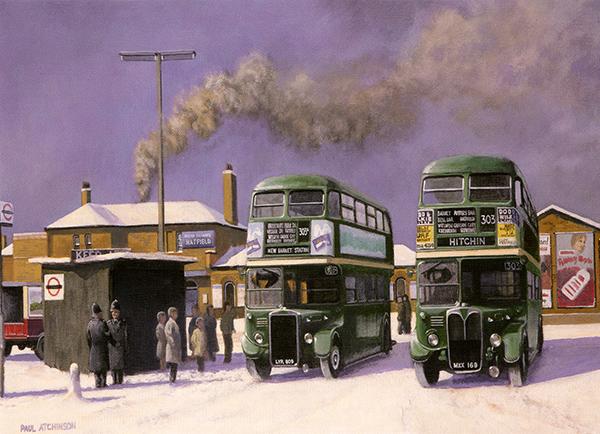 Christmas at Hatfield - Classic Bus Christmas Card A005