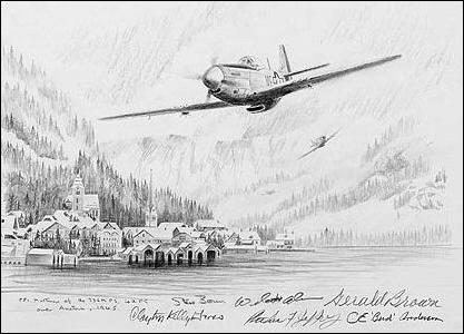 Mustangs Over the Reich by Stephen Brown - Original Drawing