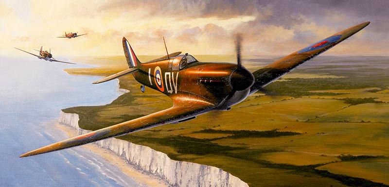 Channel Patrol by Stephen Brown - Spitfire Greetings Card M253