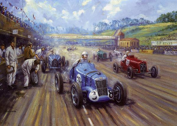 Brooklands - Vintage Motor Racing Greetings Card S021