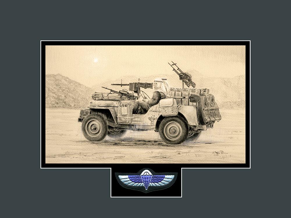 SAS Patrol - Libya 1942 by Stephen Brown - Original Drawing