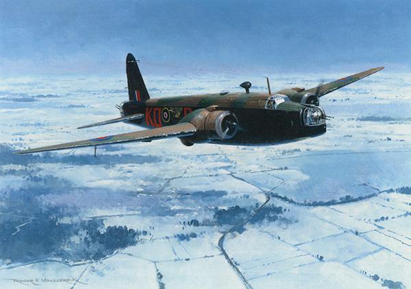 Wellington Winter - Vickers Wellington - Christmas card M415