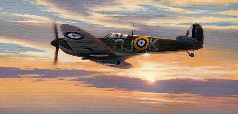 Spitfire Sunset by Stephen Brown - Spitfire Greetings Card M281