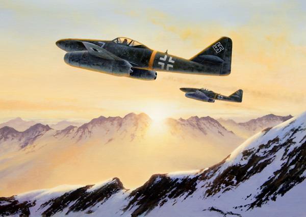Stormbirds Rising by Stephen Brown - Me262 Greetings Card M376