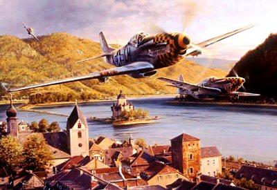 Eagles Over The Rhine by Robert Taylor - P-51 Greetings Card RT10