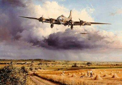 Mission Completed by Robert Taylor - B-17 Fortress Greetings Card RT12
