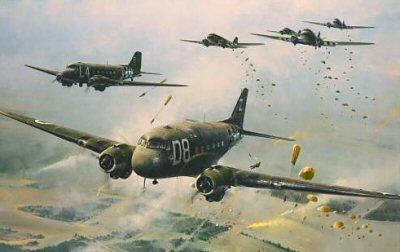 The Road to the Rhine by Robert Taylor - C-47 Greetings Card RT16