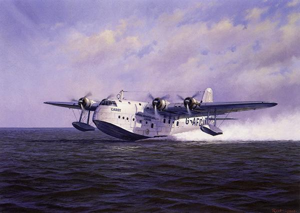 Empire Flying Boat by Malcolm Root - Greetings Card C007