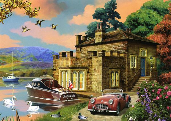 Lakeside Lodge by Kevin Walsh - Classic Car Greetings Card L047