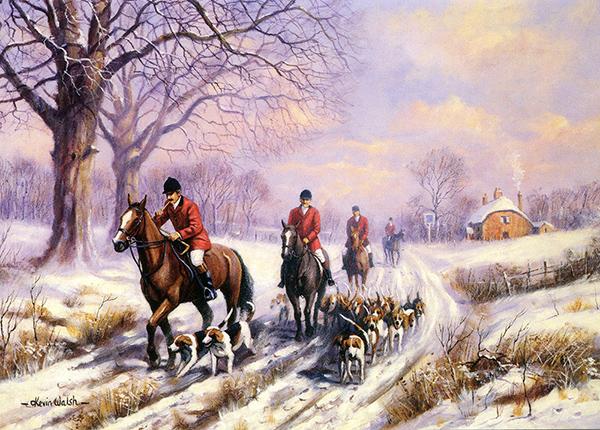 The Christmas Hunt - Nostalgic Christmas Card T020
