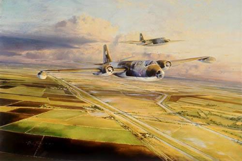 Canberras Over Cambridgeshire by Robert Taylor