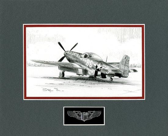 P-51D Mustang 'Old Crow' by Stephen Brown - Original Drawing