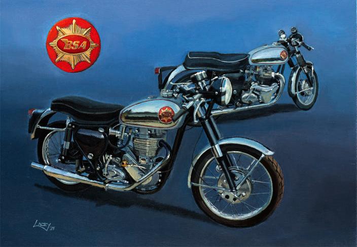 BSA Gold Star and Rocket Gold Star - Motorbike Greetings Card LM18