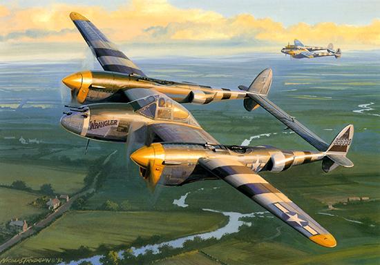 P-38 Lightning by Nicolas Trudgian - Bargain P-38 Aviation Art Print