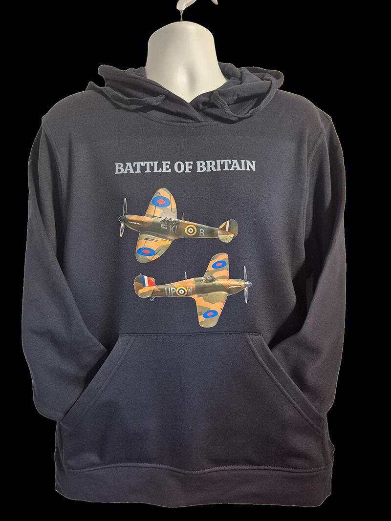 Spitfire and Hurricane Battle of Britain Hoodie - Navy Blue