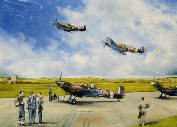 Battle of Britain Spitfires 1940 by Bob Murray - Aviation Card M400