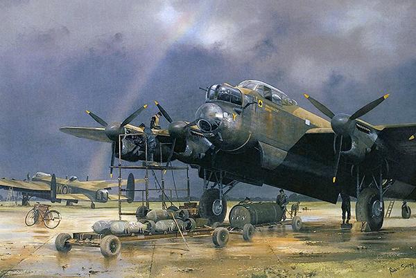Bombing Up Yorker by Robin Smith - Lancaster Greetings Card M129