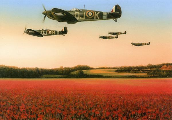Fields of Glory by Richard Taylor - Spitfire Greetings Card M430