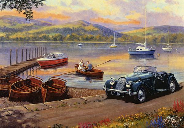 Morgan at the Lakes by Kevin Walsh - Classic Car Greetings Card L041