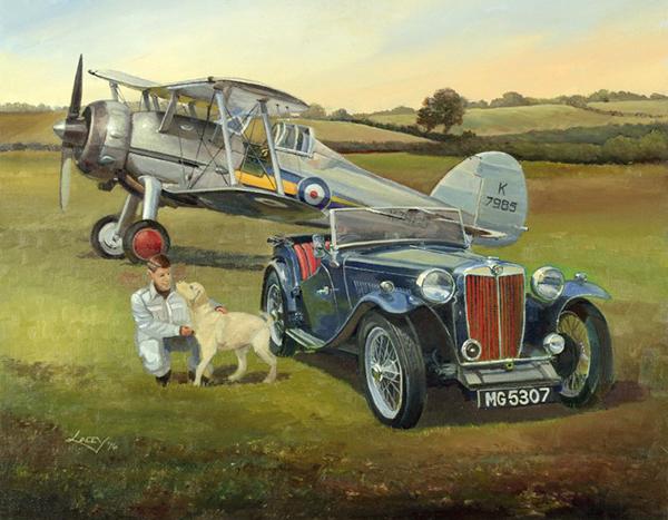 Welcoming Committee by Lee Lacey - Classic Car Greetings Card L034