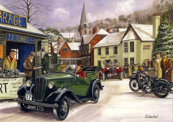 Christmas Rally - Classic Car Christmas Card A014
