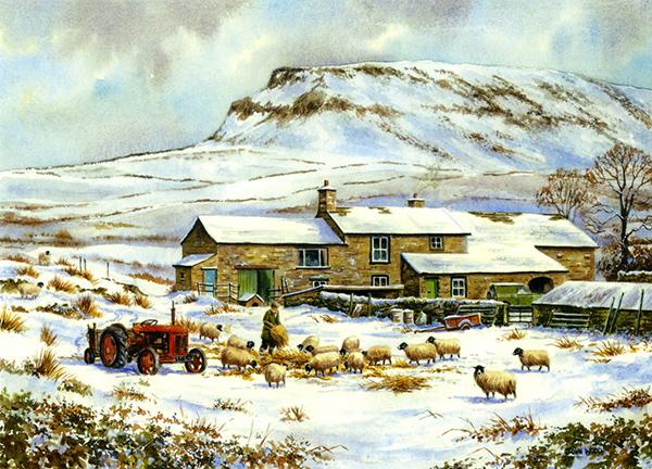 Home Farm at Christmas - Farming Christmas Card F009
