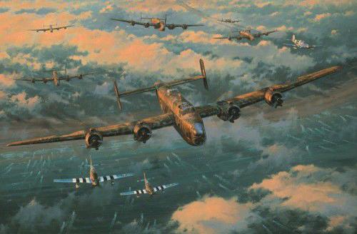 Dawn Breakers by Anthony Saunders Halifax D Day Aviation Art Print