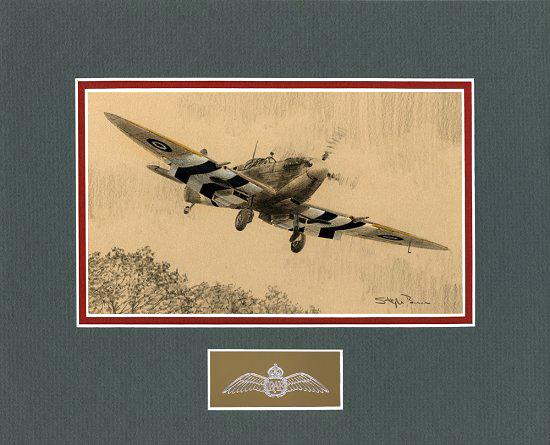 D-Day Spitfire by Stephen Brown - Original Drawing