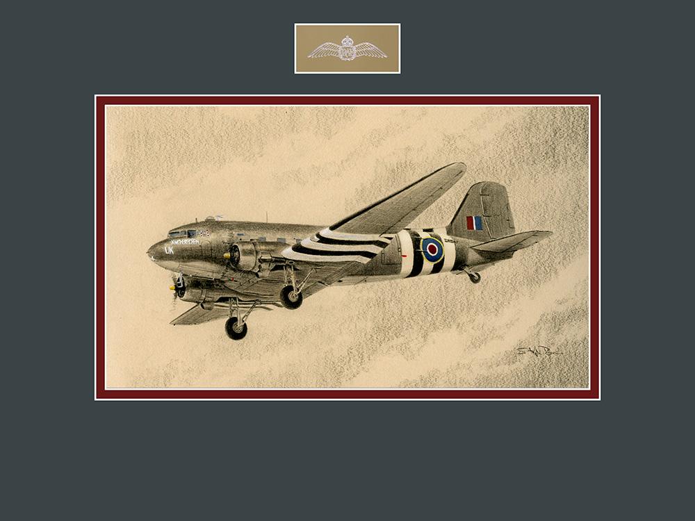 Douglas C-47 Dakota by Stephen Brown - Original Drawing