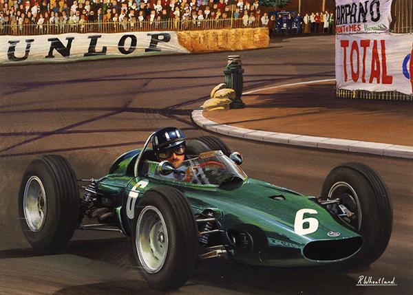 Graham Hill at Monaco 1963 - BRM F1 Motorsport Greetings Card S004