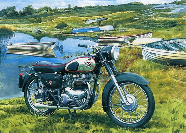 Matchless on the Move - Motorbike Greetings Card LM01