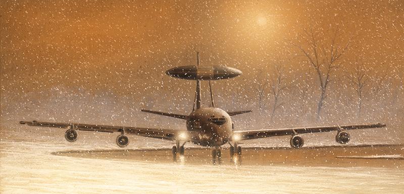 E-3 Sentry in the Snow - Christmas Card M516