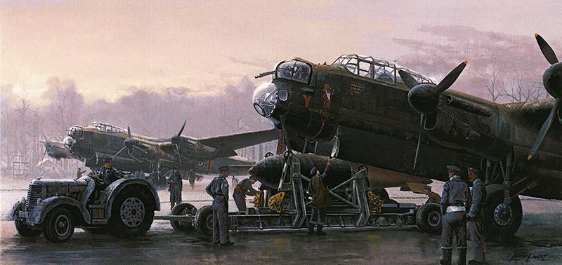 Preparing for the Tirpitz by Philip West - Lancaster Card M459