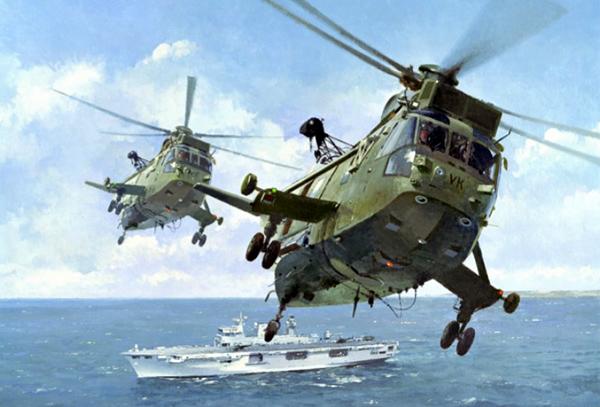 Lift Off by Roger Middlebrook - Navy Sea King Greetings Card M439