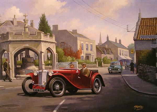 MG in the Cotswolds by Mike Jeffries - Classic Car Greetings Card L021