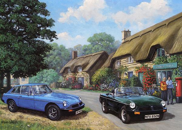 MG Rubber by Kevin Walsh - Classic Car Greetings Card L049
