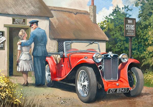 Per MG ad Astra by Paul Atchinson - Classic Car Greetings Card L057