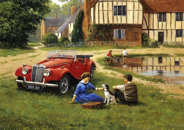 TF For Two by Kevin Walsh - Classic Car Greetings Card L008