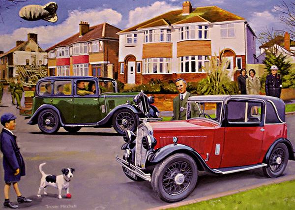 Wolseleys at War by Trevor Mitchell - Classic Car Greetings Card L003